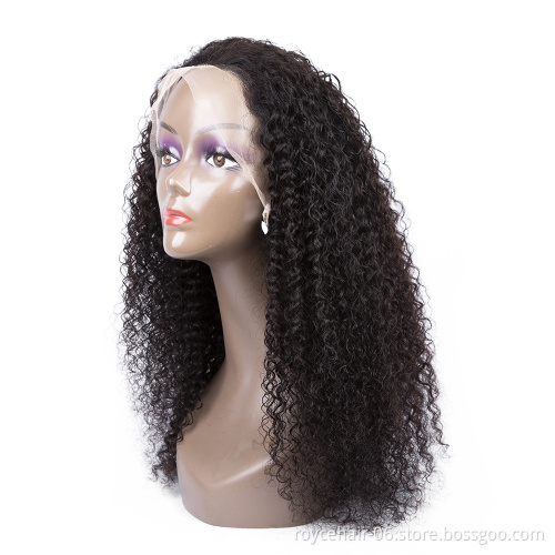 Hot Selling150% Density Unprocessed Virgin Curly Human Hair Brazilian Full Lace Wig With Pre-plucked Hairline  For Black Women